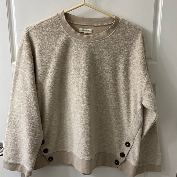 Madewell fleece sweatshirt size small neutral alabaster colour - Picture 1 of 8